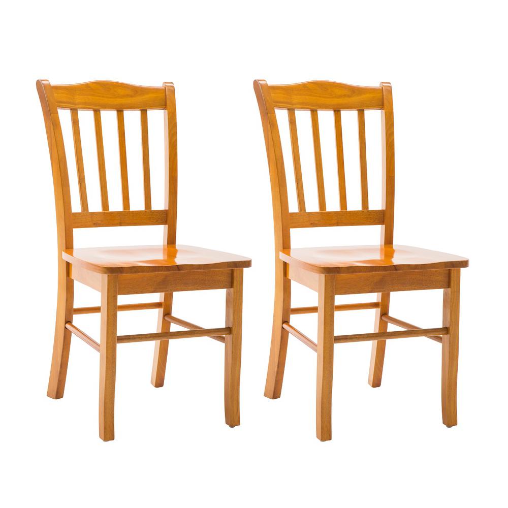 Shaker Dining Chairs, Set of 2 - Oak. Picture 1