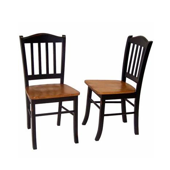 Shaker Chairs, set of 2, Black/Oak. Picture 1