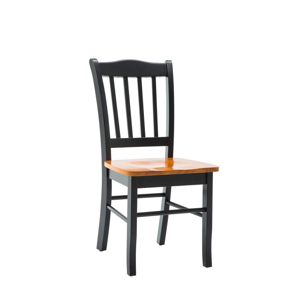 Shaker Dining Chairs, Set of 2 - Black/Oak. Picture 2