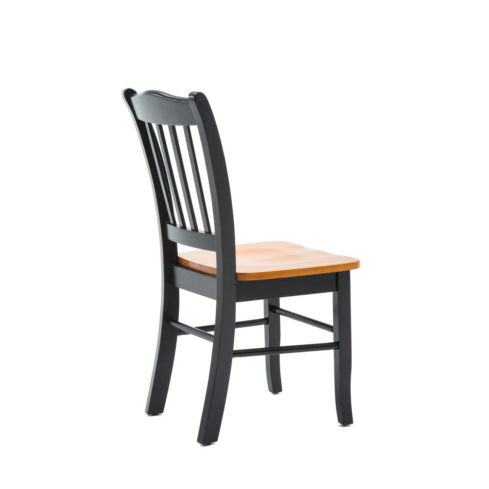 Shaker Dining Chairs, Set of 2 - Black/Oak. Picture 3