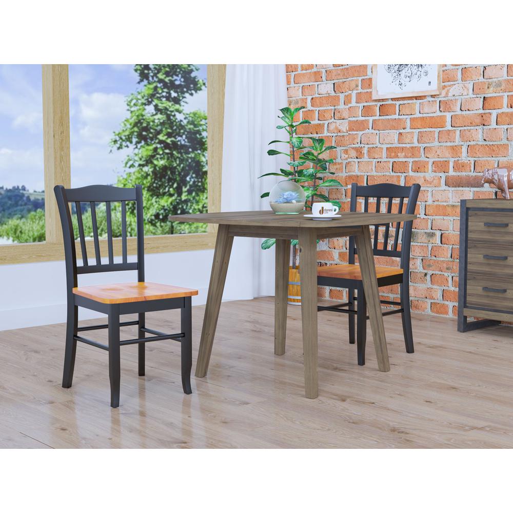 Shaker Dining Chairs, Set of 2 - Black/Oak. Picture 11