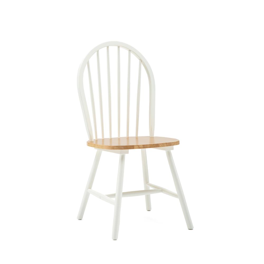 Windsor Farmhouse Dining Chairs, Set of 2 - White/Natural. Picture 3