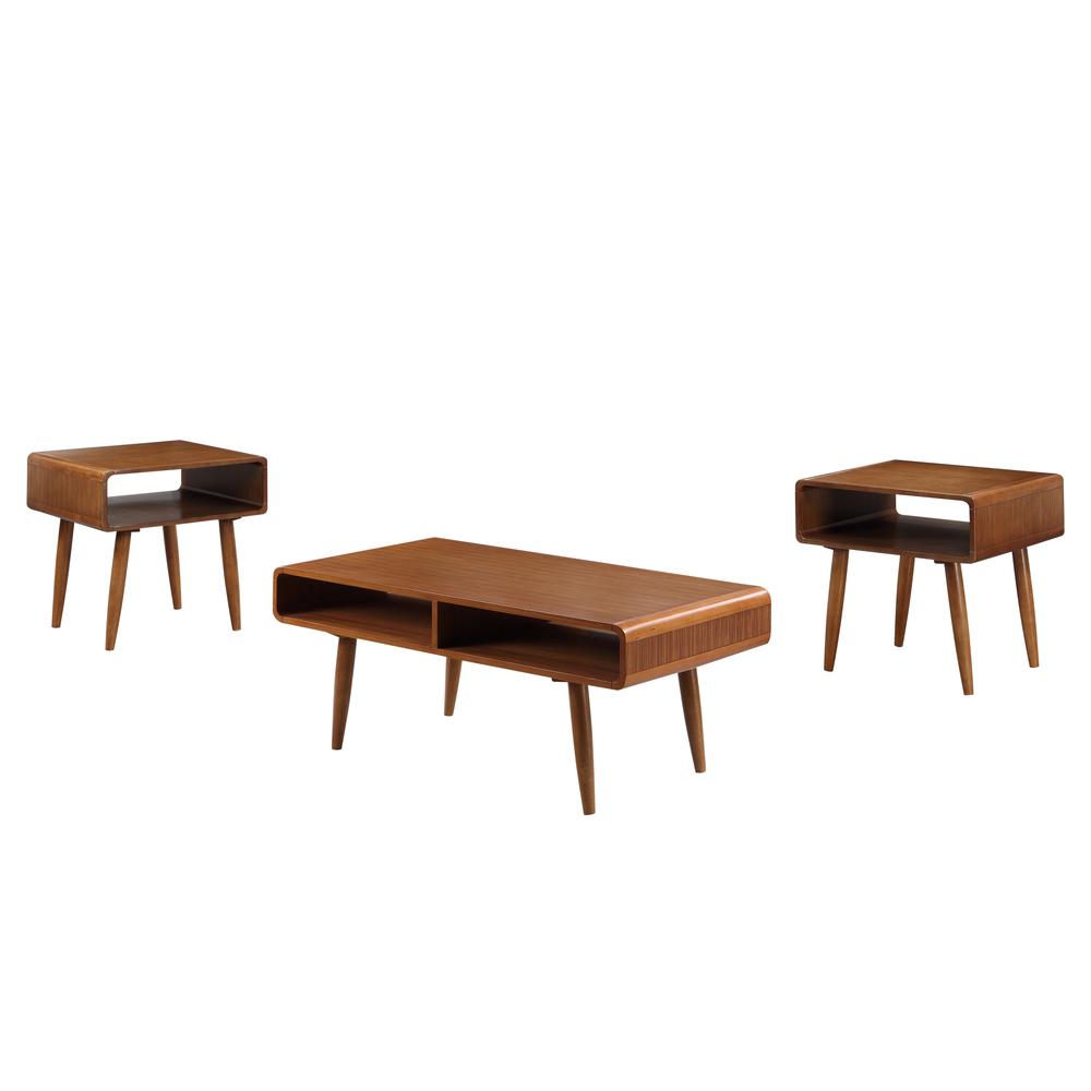 Dansk 3-Piece Occasional Table Set - Rich Walnut. Picture 1
