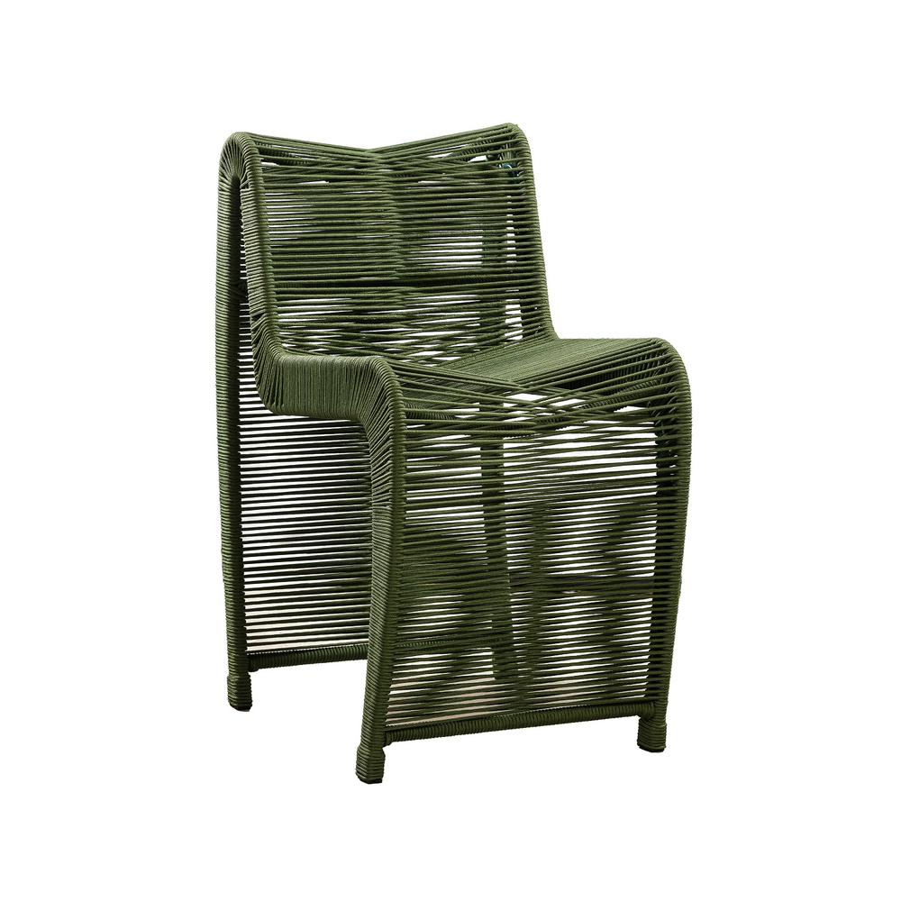 Lorenzo Olive Green Rope Counter Stool - Set of 2. Picture 2