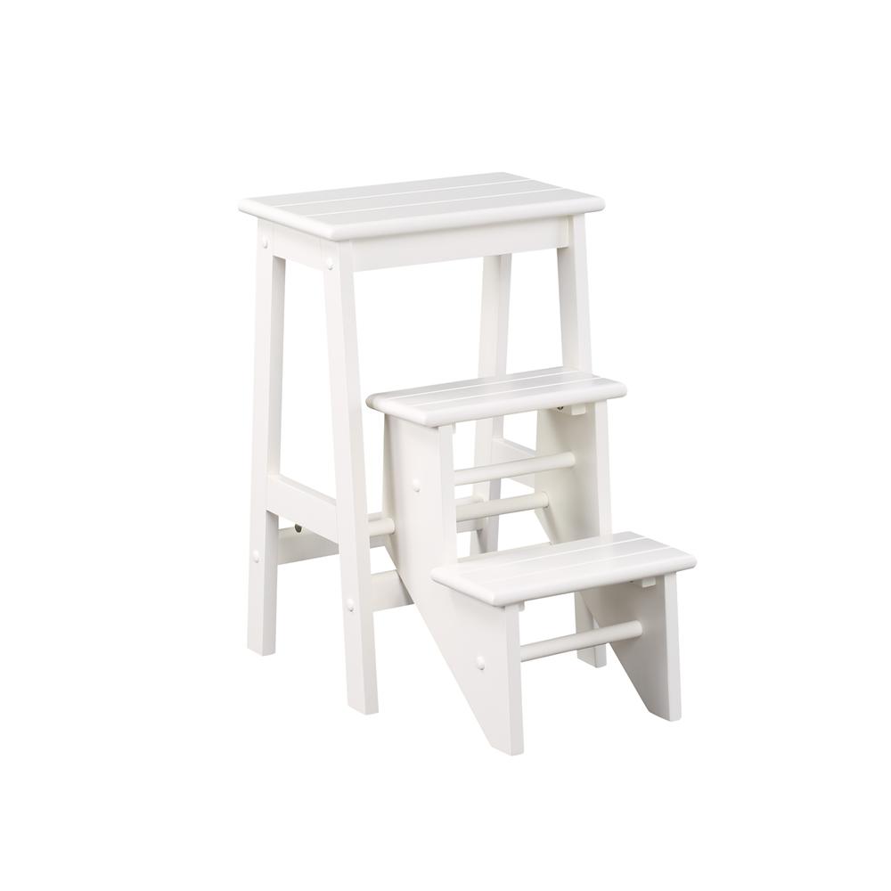 24" STEP STOOL [WHITE], White. The main picture.
