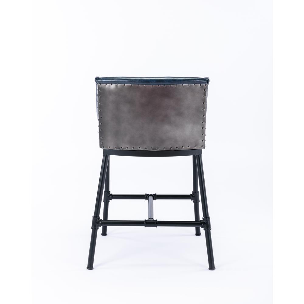 Parlor Faux Leather Adjustable Bar Stool - Midnight Blue. Picture 14