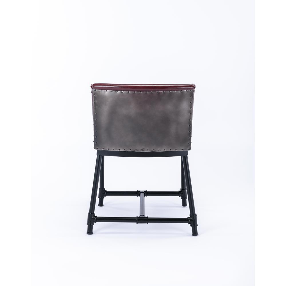 Parlor Faux Leather Adjustable Bar Stool - Burgundy. Picture 12