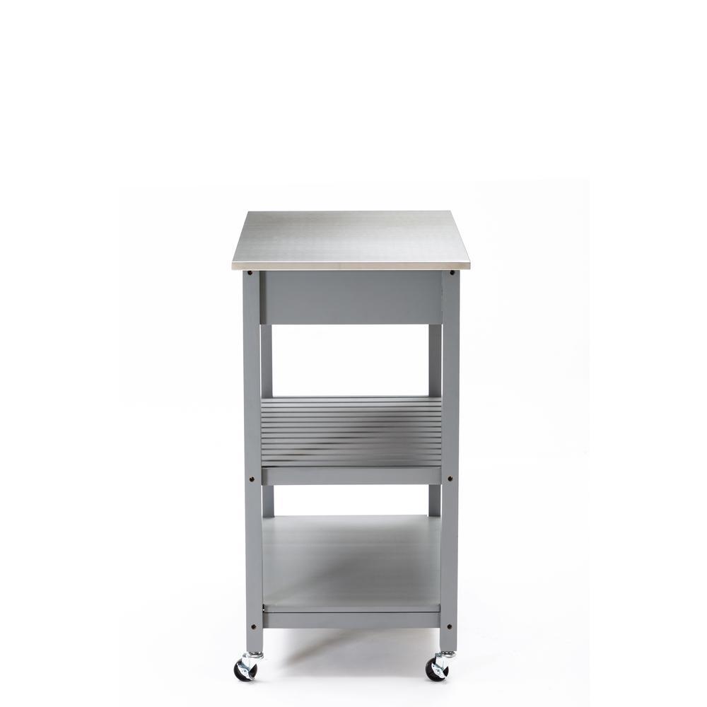 Holland Kitchen Cart With Stainless Steel Top - Gray. Picture 14
