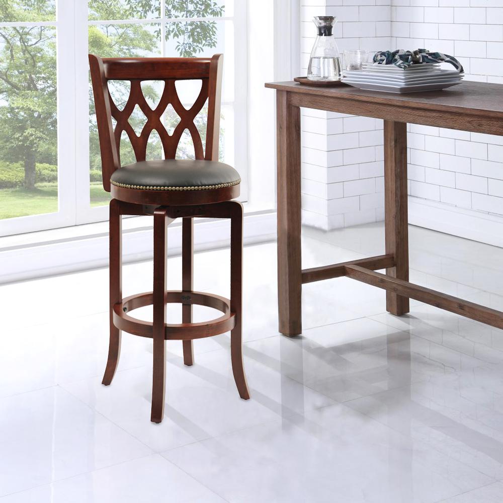 Cathedral Swivel Bar Stool - Cherry. Picture 4