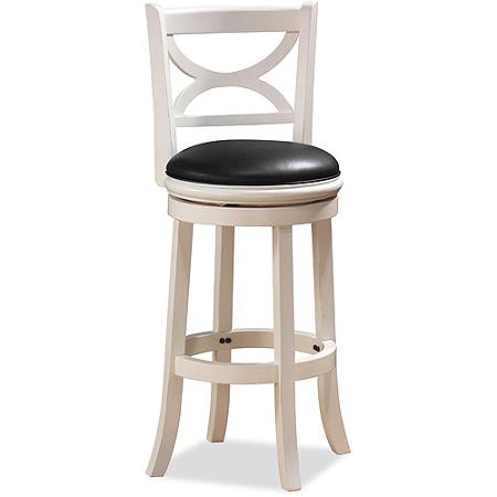 24" Florence Swivel Stool, Distressed White. Picture 1