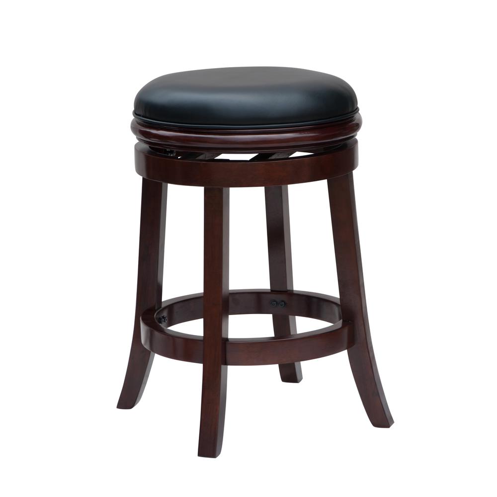 24" Boraam Backless Counter Stool, Cherry. Picture 1