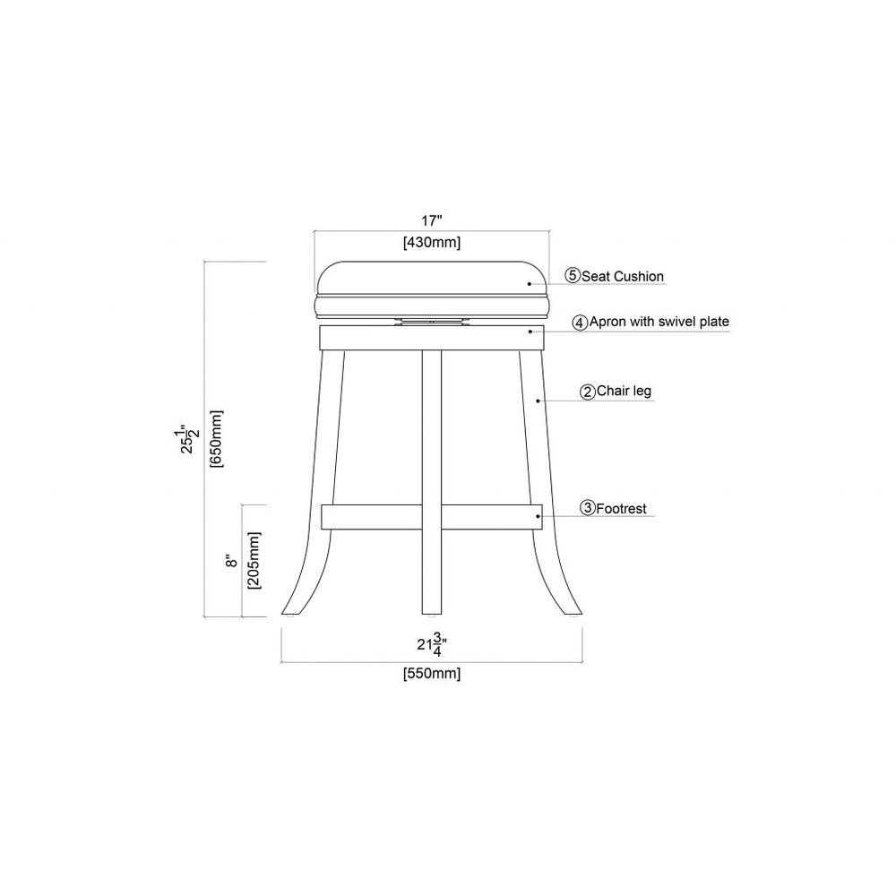 Boraam Backless Swivel Counter Stool - Cappuccino. Picture 4