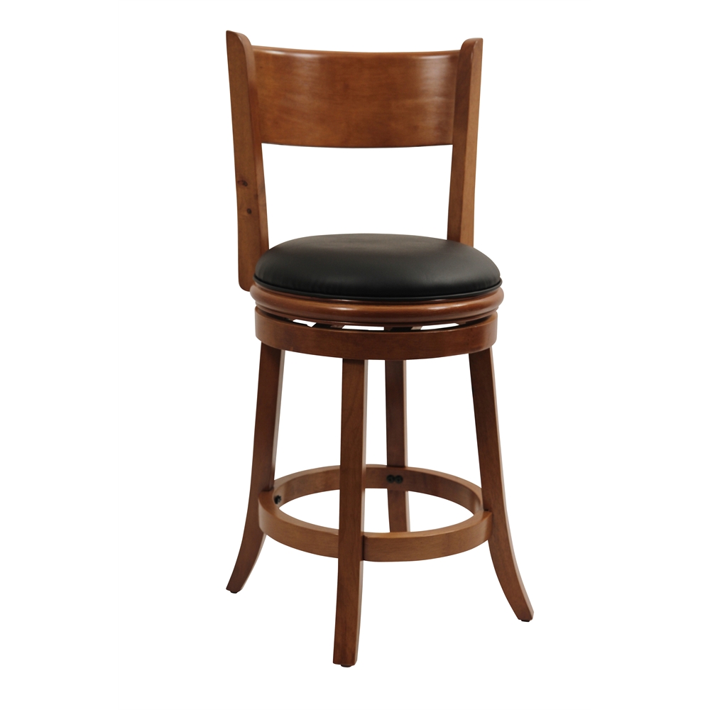 24" Palmetto Swivel Stool, Fruitwood. The main picture.