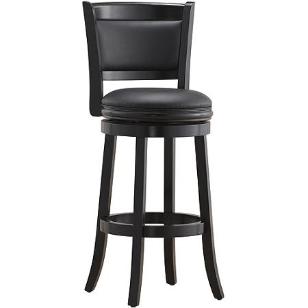 24" Augusta Swivel Stool, Black. The main picture.