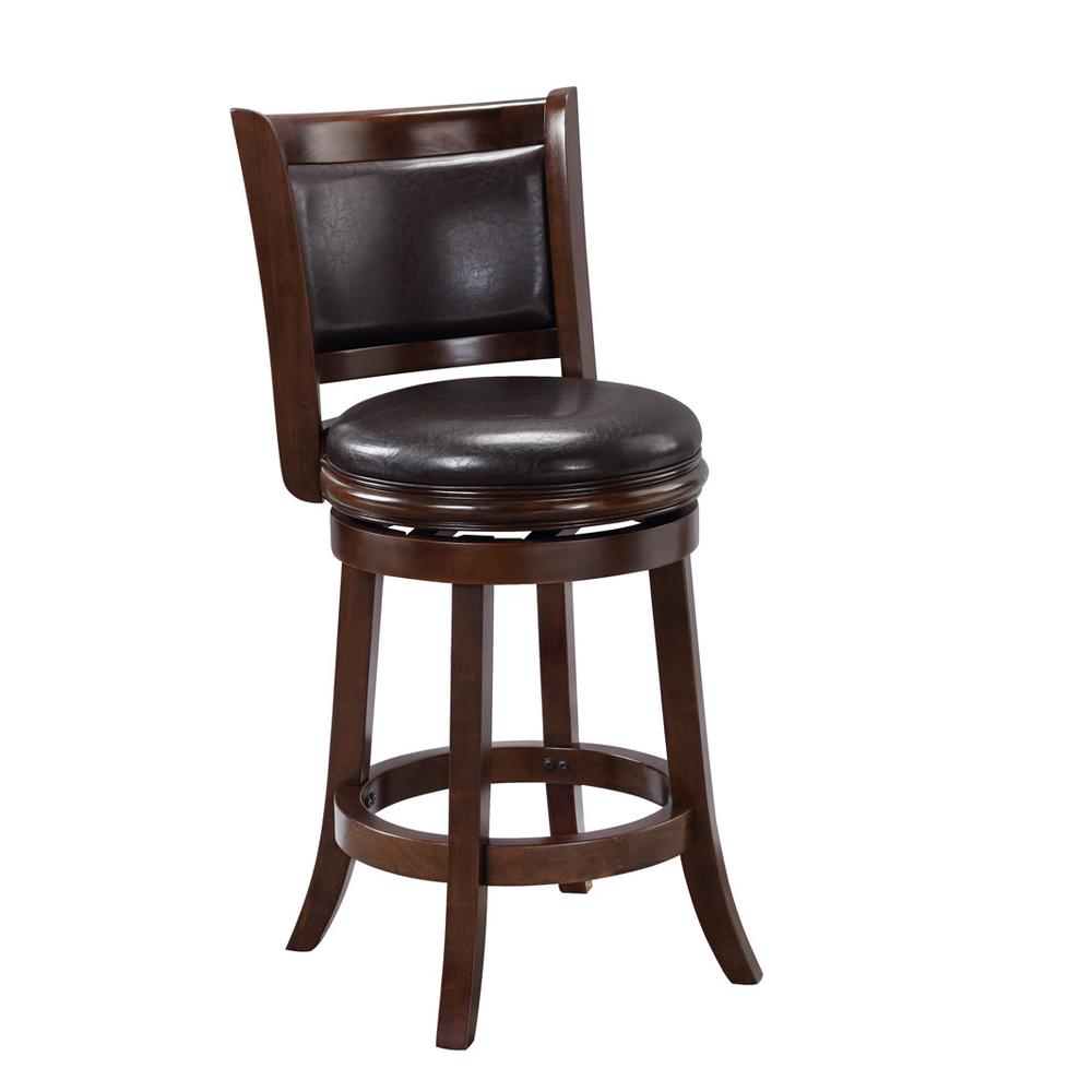 24" Augusta Swivel Stool, Cappuccino with Dark Brown PU. The main picture.