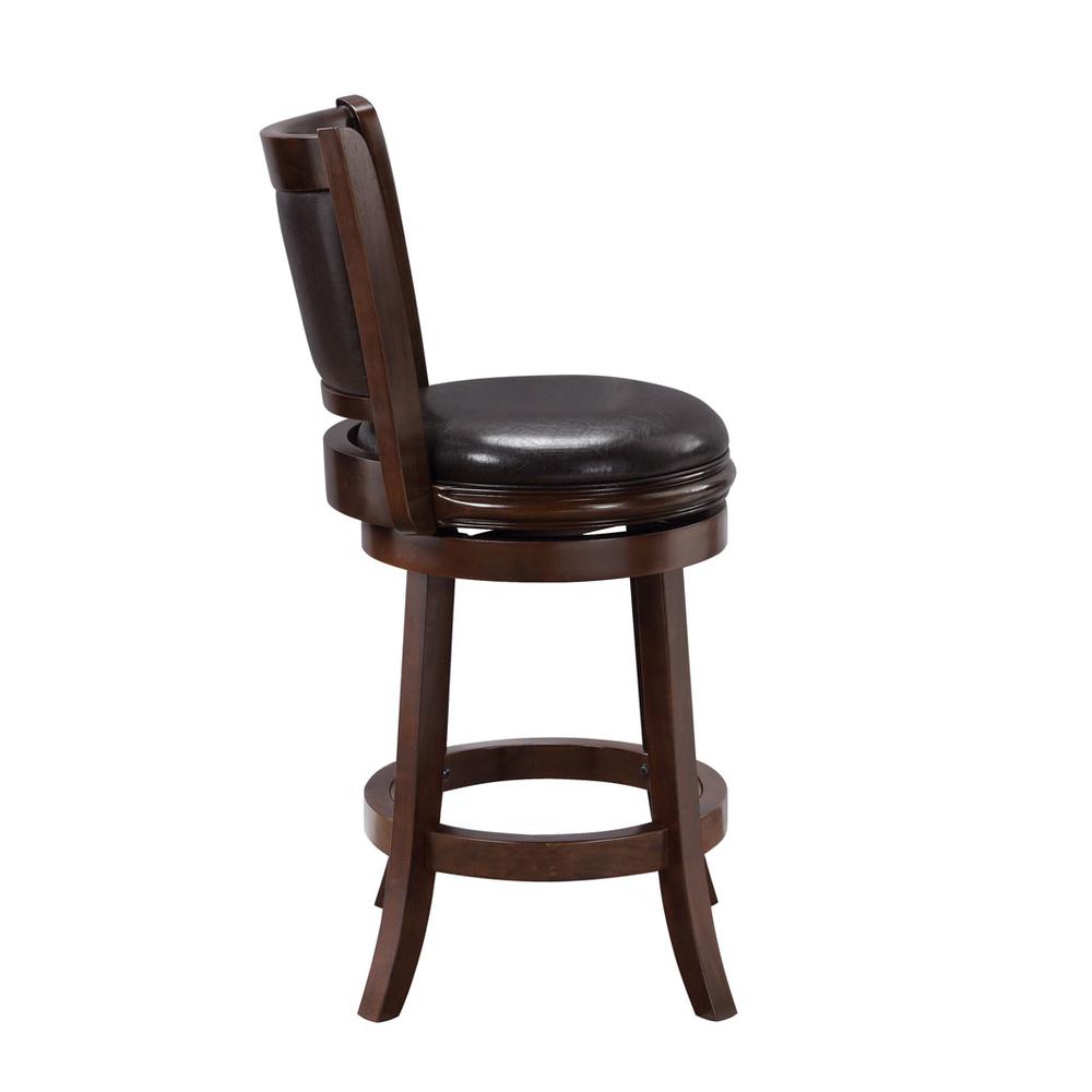 24" Augusta Swivel Stool, Cappuccino with Dark Brown PU. Picture 7