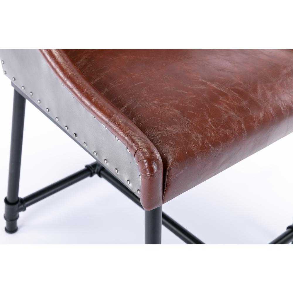 Parlor Faux Leather Adjustable Bar Stool - Desert Red. Picture 22