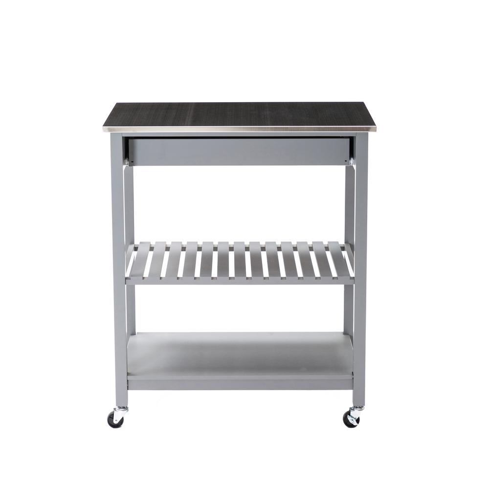 Holland Kitchen Cart With Stainless Steel Top - Gray. Picture 37