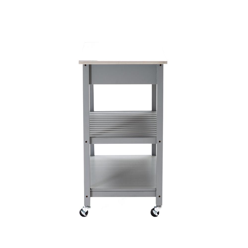 Holland Kitchen Cart With Stainless Steel Top - Gray. Picture 36