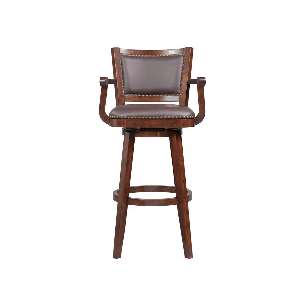 Broadmoor Extra Tall Swivel Bar Stool With Arms - Cappuccino. Picture 2
