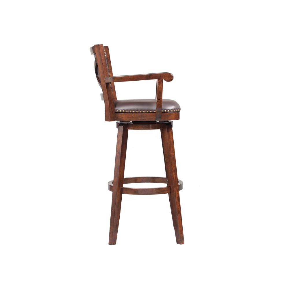 Broadmoor Extra Tall Swivel Bar Stool With Arms - Cappuccino. Picture 4