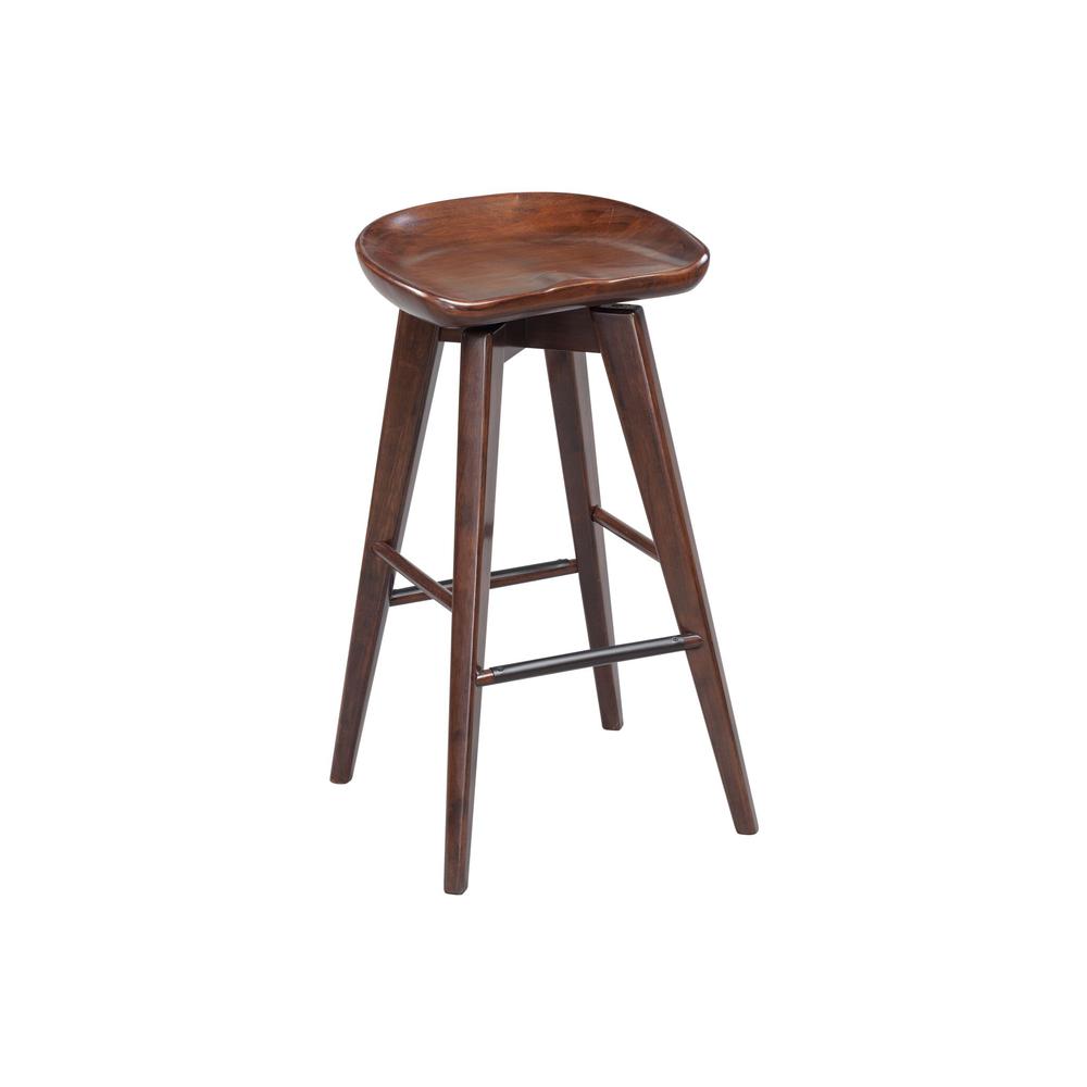 Bali Backless Swivel Bar Stool, Cappuccino. Picture 1