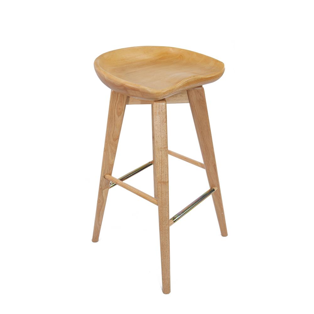 Bali Backless Swivel Bar Stool - Natural. Picture 1