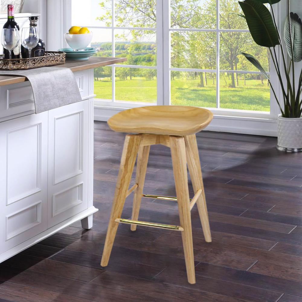 Bali Backless Swivel Bar Stool - Natural. Picture 7