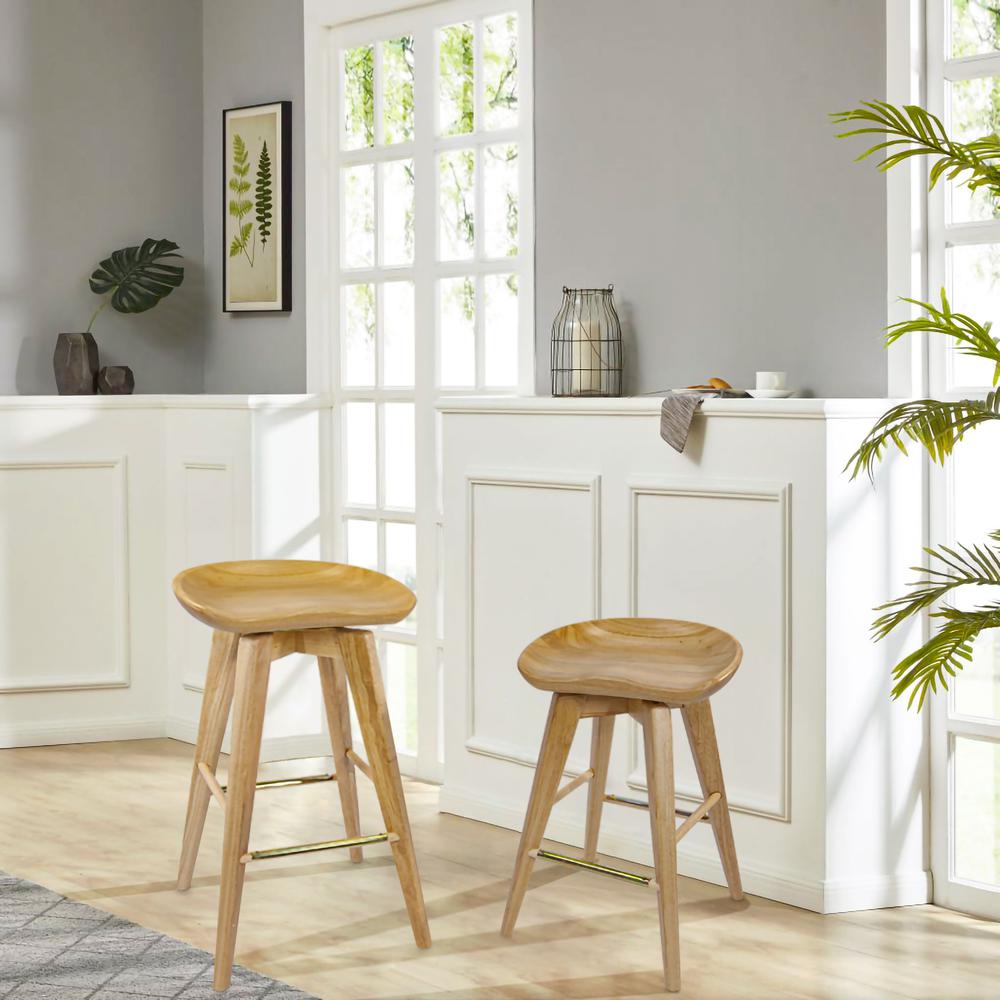 Bali Backless Swivel Bar Stool - Natural. Picture 8