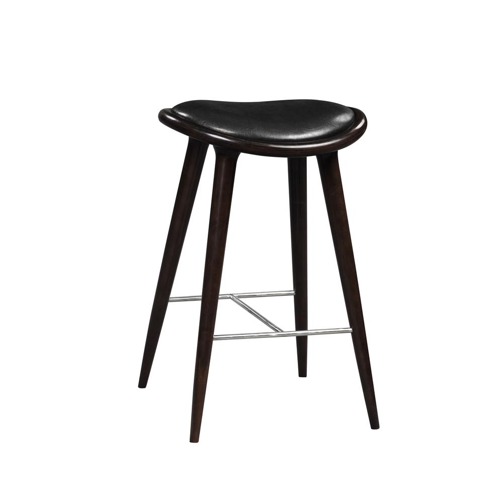 Lucio Oval Backless Bar Stool - Cappuccino/Black. Picture 7