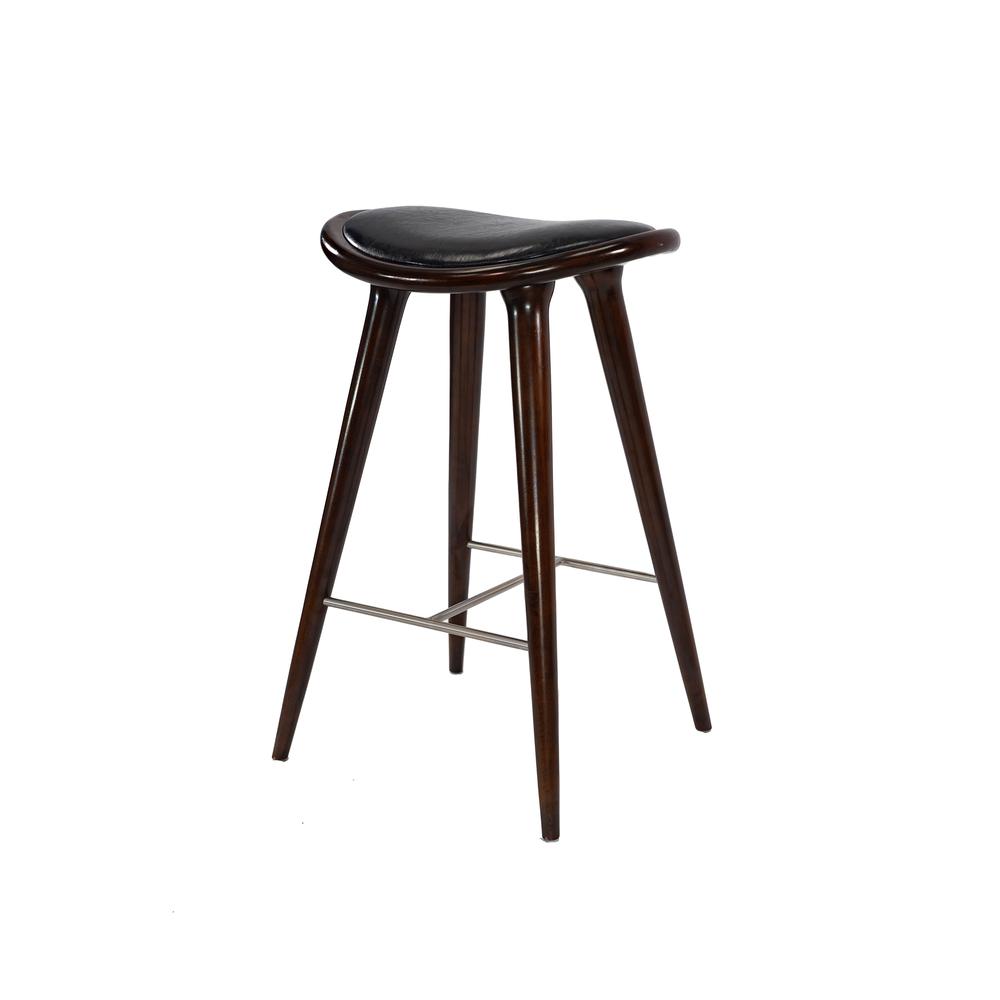 Lucio Oval Backless Bar Stool - Cappuccino/Black. Picture 2
