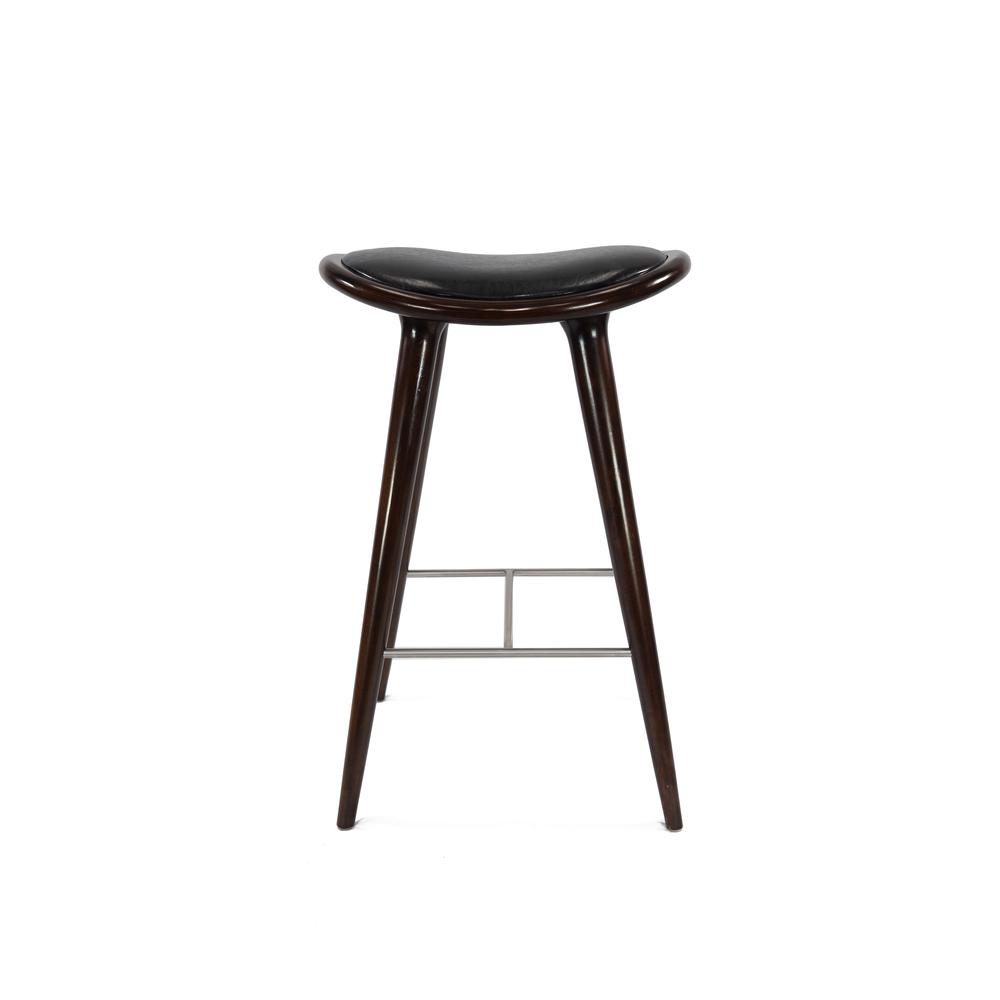 Lucio Oval Backless Bar Stool - Cappuccino/Black. Picture 1