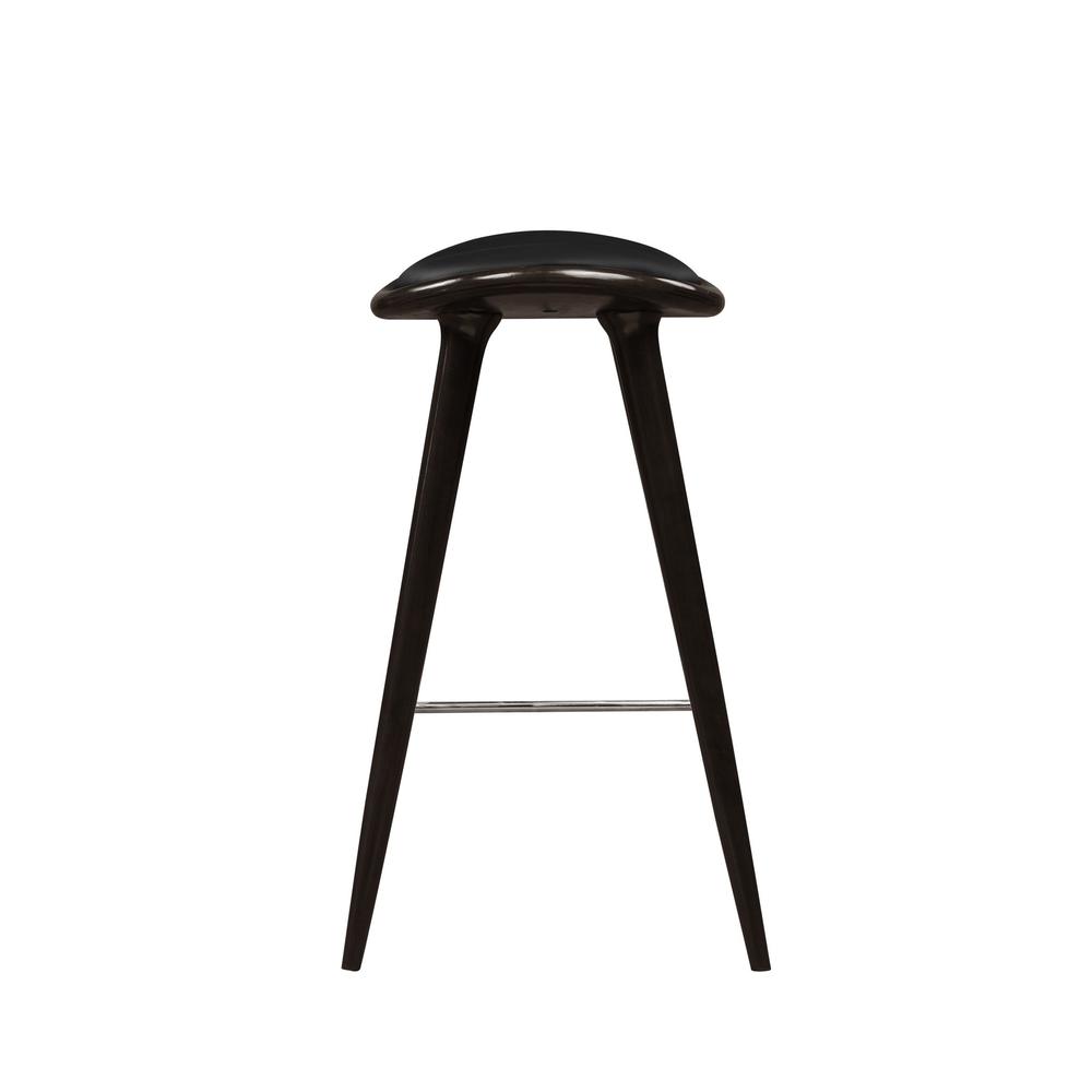 Lucio Oval Backless Bar Stool - Cappuccino/Black. Picture 4