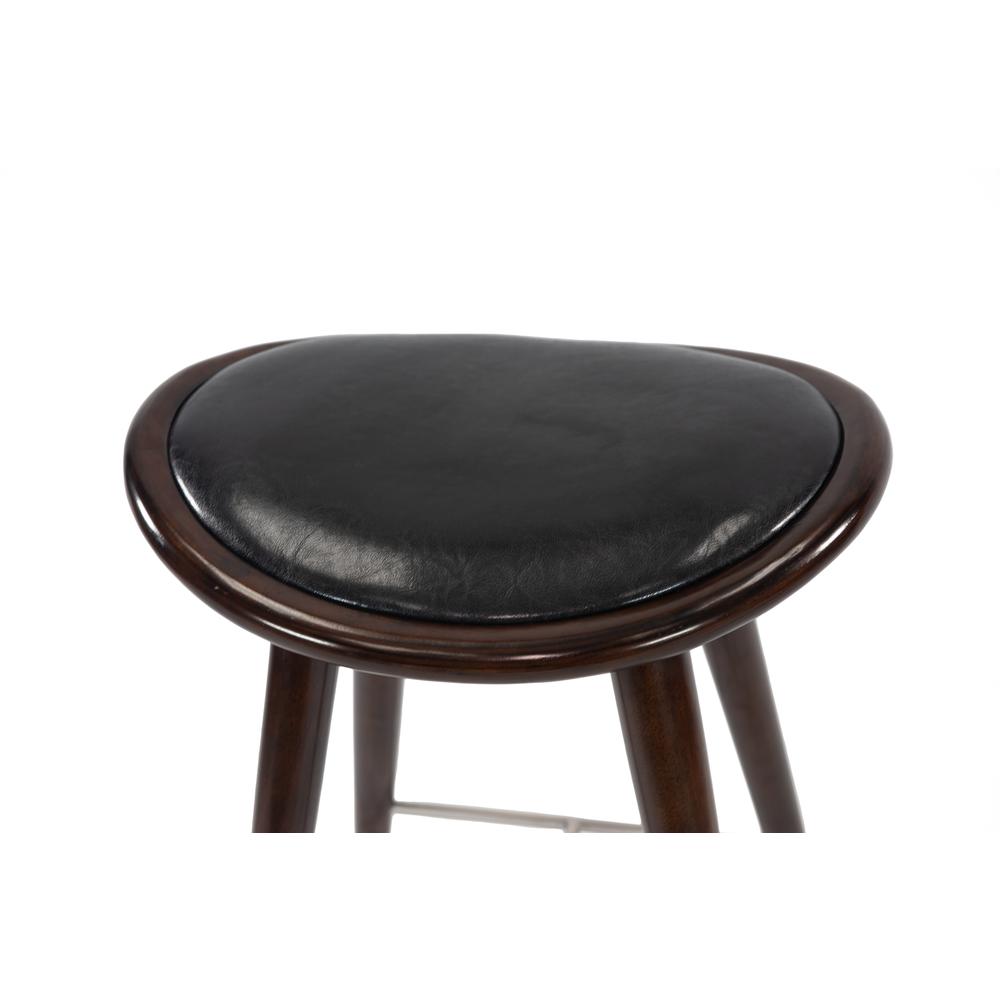 Lucio Oval Backless Bar Stool - Cappuccino/Black. Picture 6