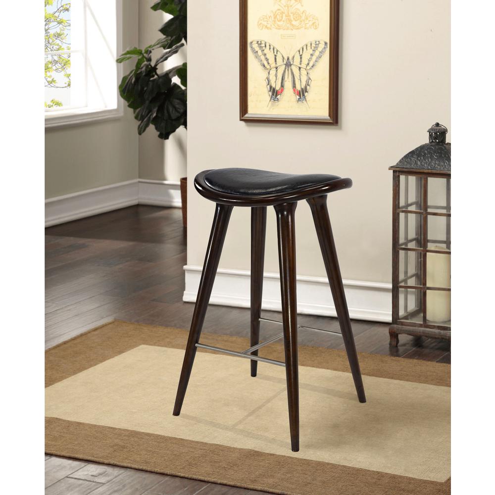 Lucio Oval Backless Bar Stool - Cappuccino/Black. Picture 8