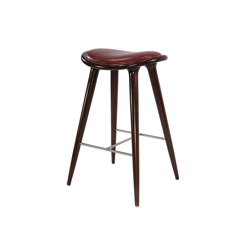 Lucio Oval Backless Bar Stool - Cappuccino/Brown. Picture 2