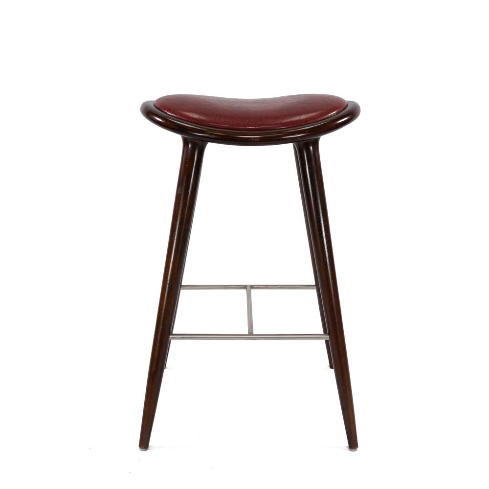 Lucio Oval Backless Bar Stool - Cappuccino/Brown. Picture 1