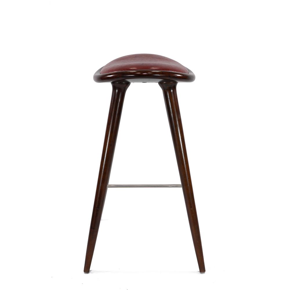 Lucio Oval Backless Bar Stool - Cappuccino/Brown. Picture 3
