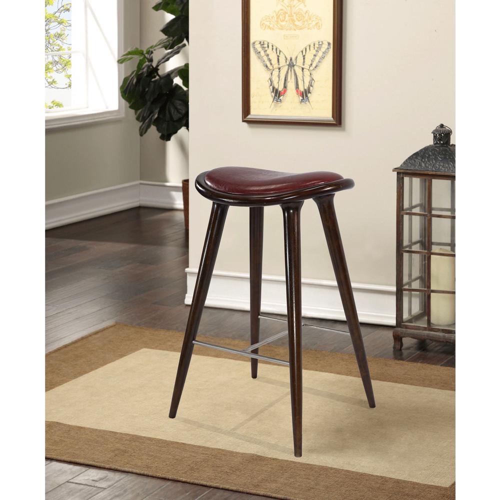 Lucio Oval Backless Bar Stool - Cappuccino/Brown. Picture 5