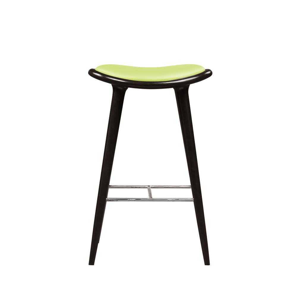 Lucio Oval Stool, Cappuccino with green PU, Green. Picture 2