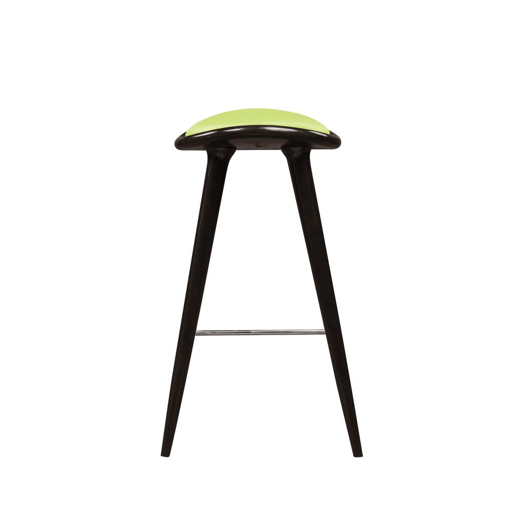 Lucio Oval Stool, Cappuccino with green PU, Green. Picture 3