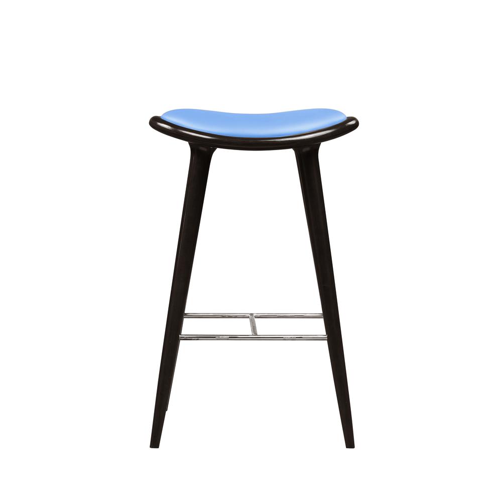 Lucio Oval Stool, Cappuccino with blue PU, Blue. Picture 2