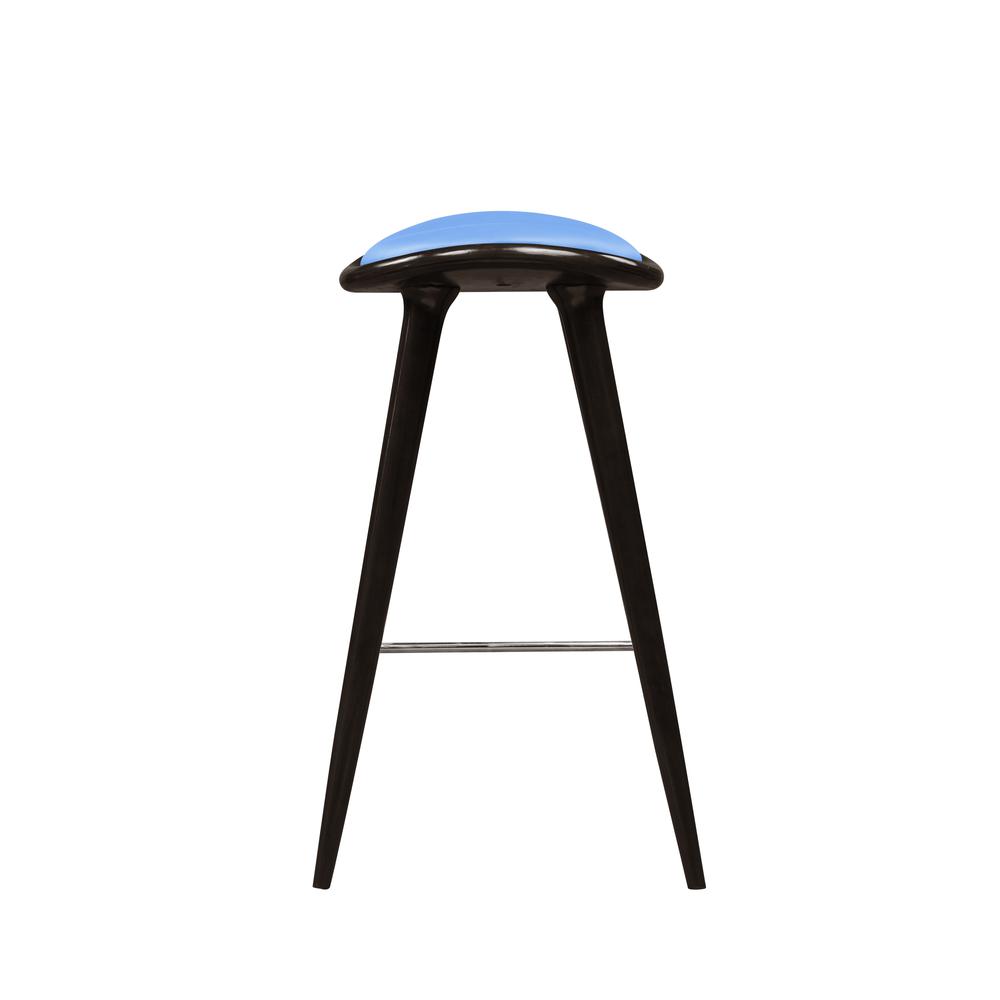 Lucio Oval Stool, Cappuccino with blue PU, Blue. Picture 3