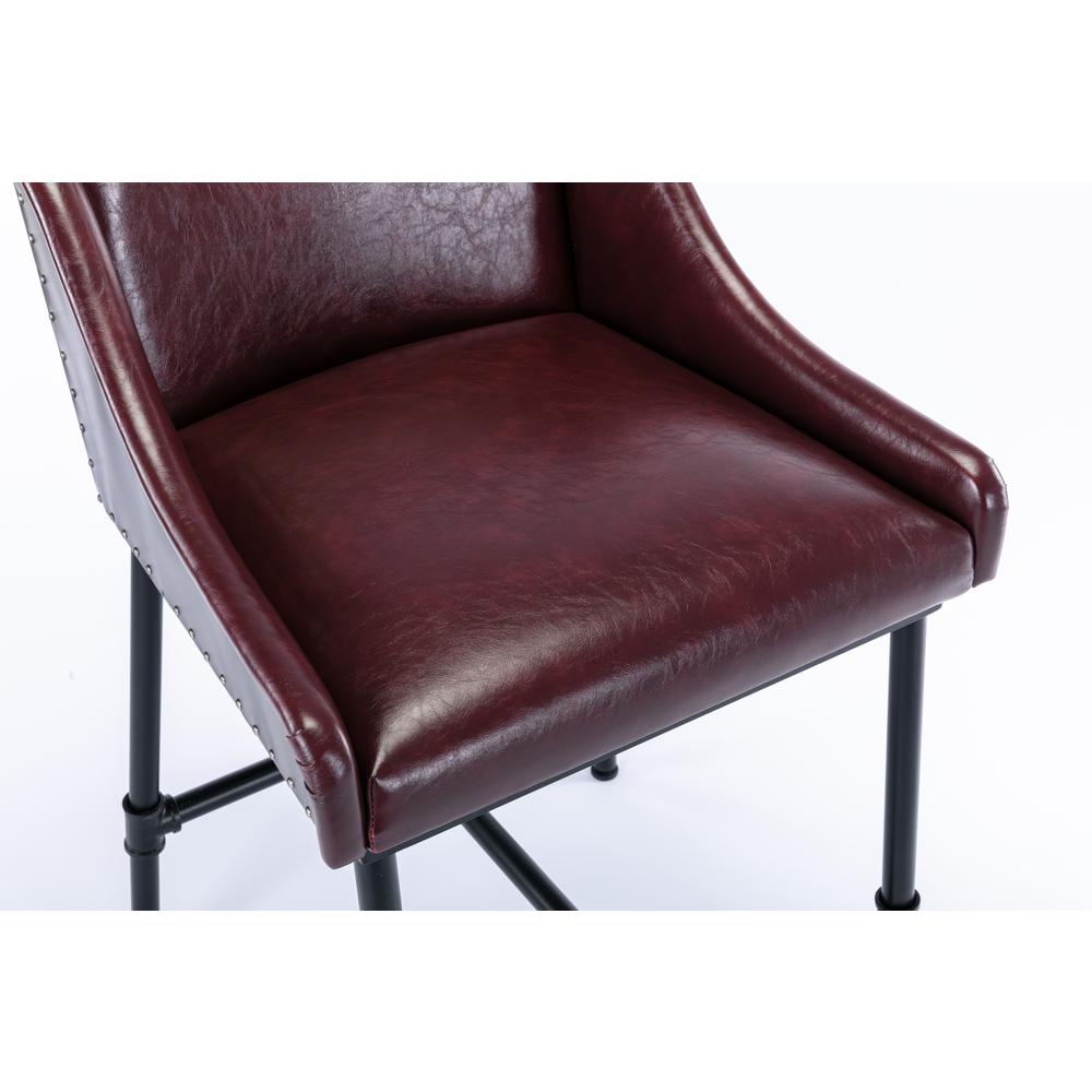 Parlor Faux Leather Adjustable Bar Stool - Burgundy. Picture 21