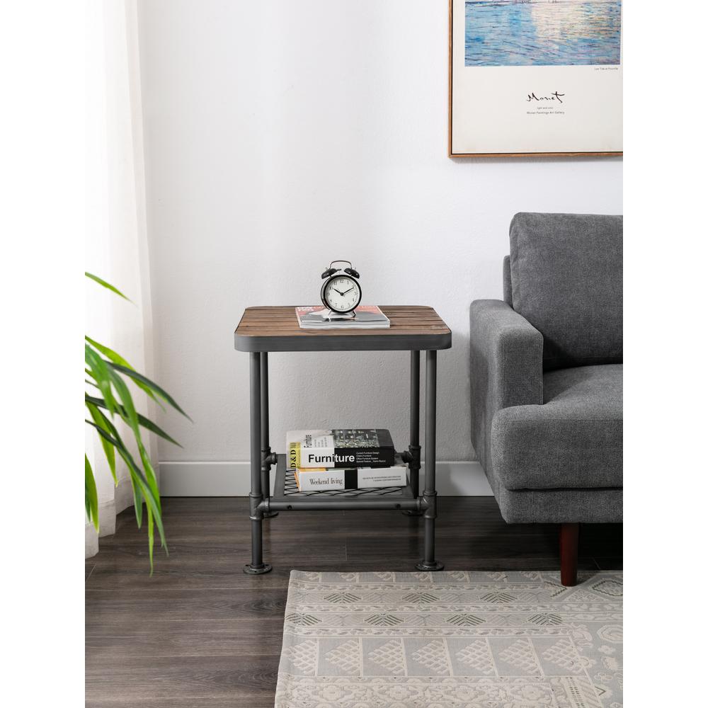 Newport End Table, Gray/Natural. Picture 3