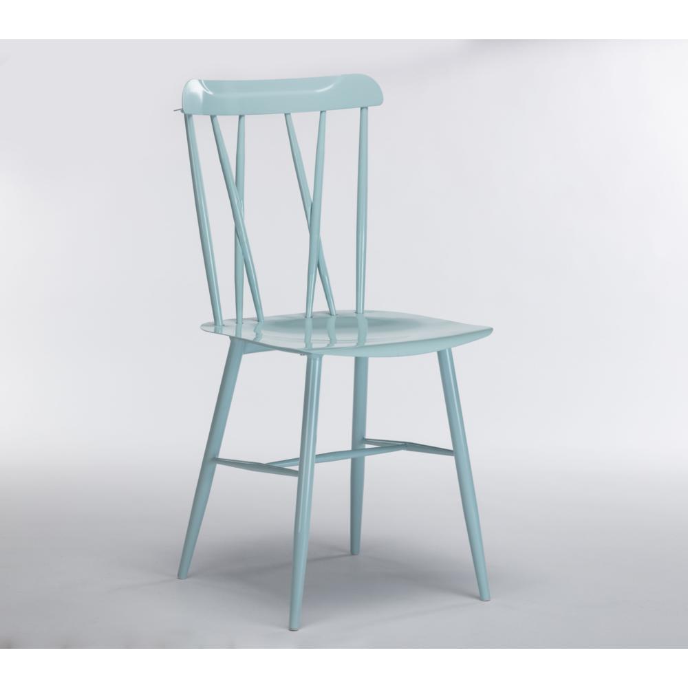 Savannah Light Blue Metal Dining Chair - Set of 2. Picture 22