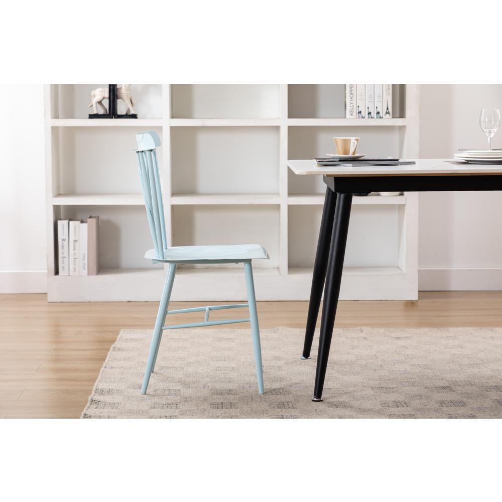 Savannah Light Blue Metal Dining Chair - Set of 2. Picture 6