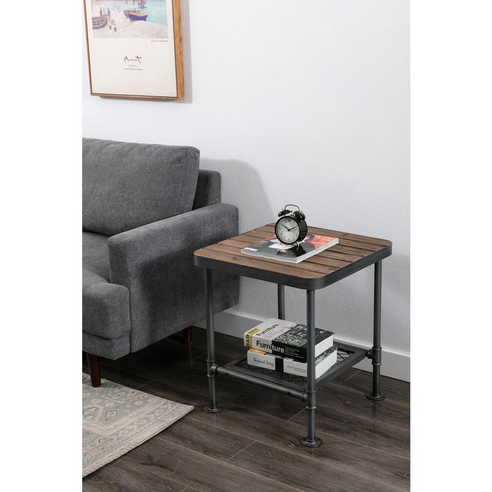 Newport End Table, Gray/Natural. Picture 5
