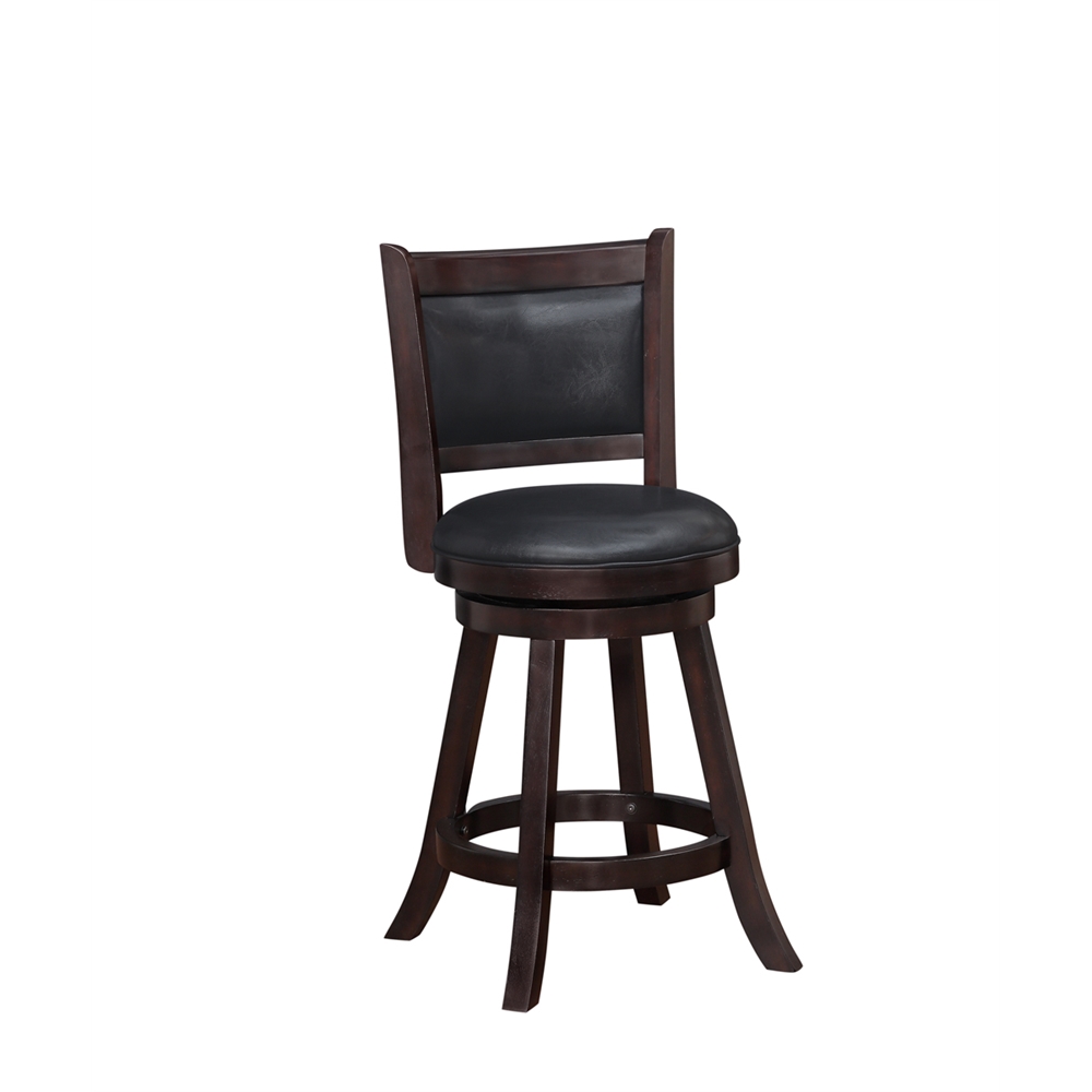 24" Rhea Swivel Counter Stool, Merlot. Picture 2