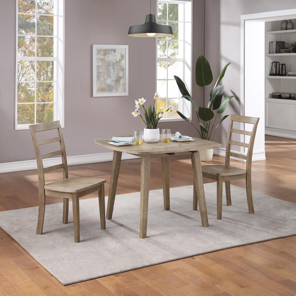 Boulder 3-Piece Dining Set - Barnwood Wire-Brush. Picture 2